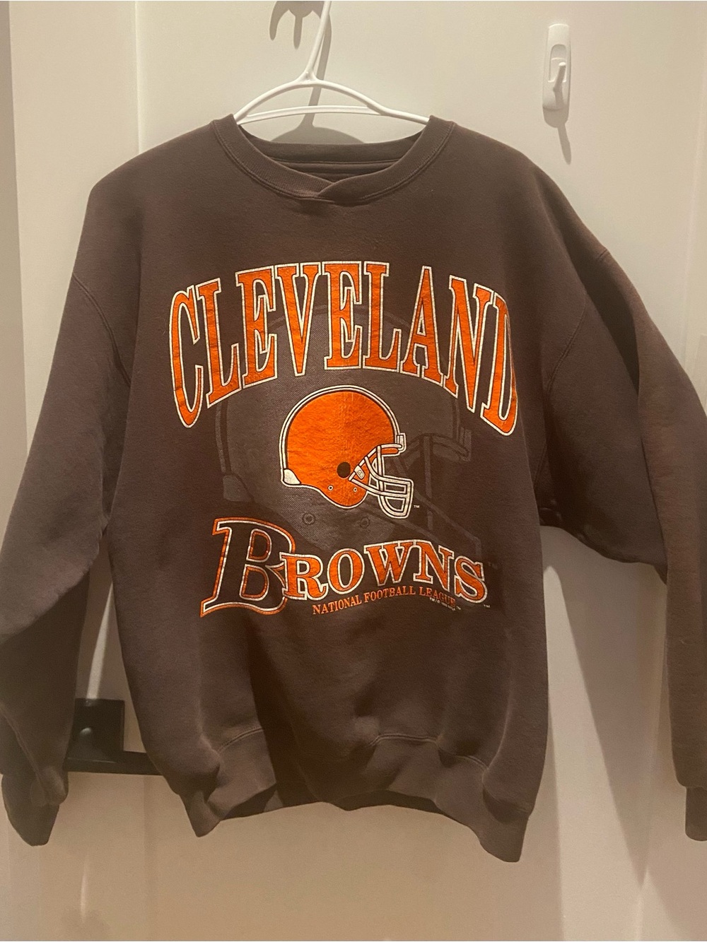 Cleveland Browns Men's Crewneck Sweatshirt - Brown with Orange Graphic